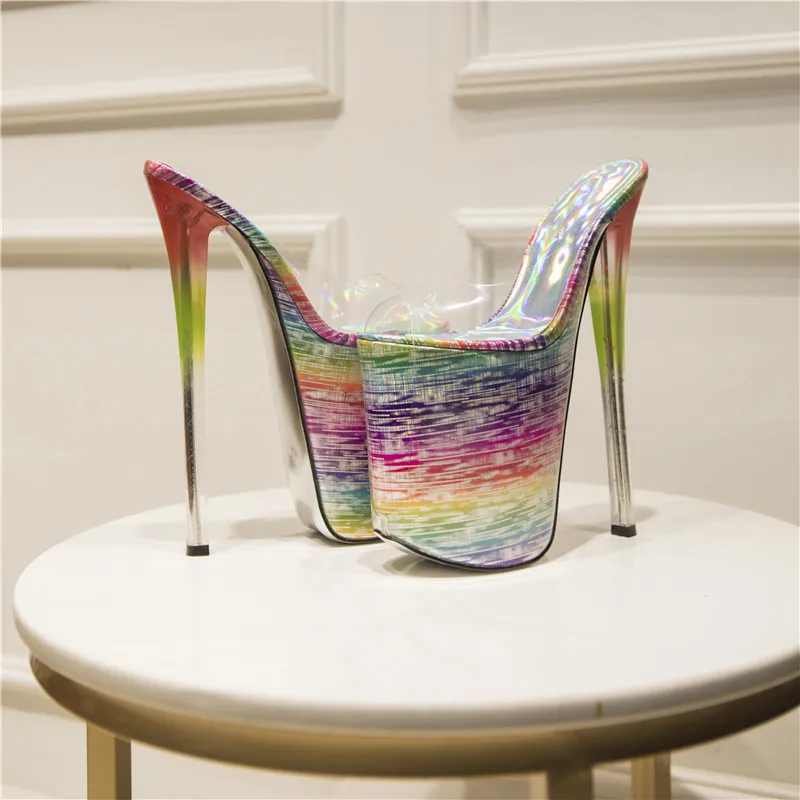 

New style women's slippers, high-quality fashion show sandals, women's shoes 22cm seven-color super high heel 34-46 47