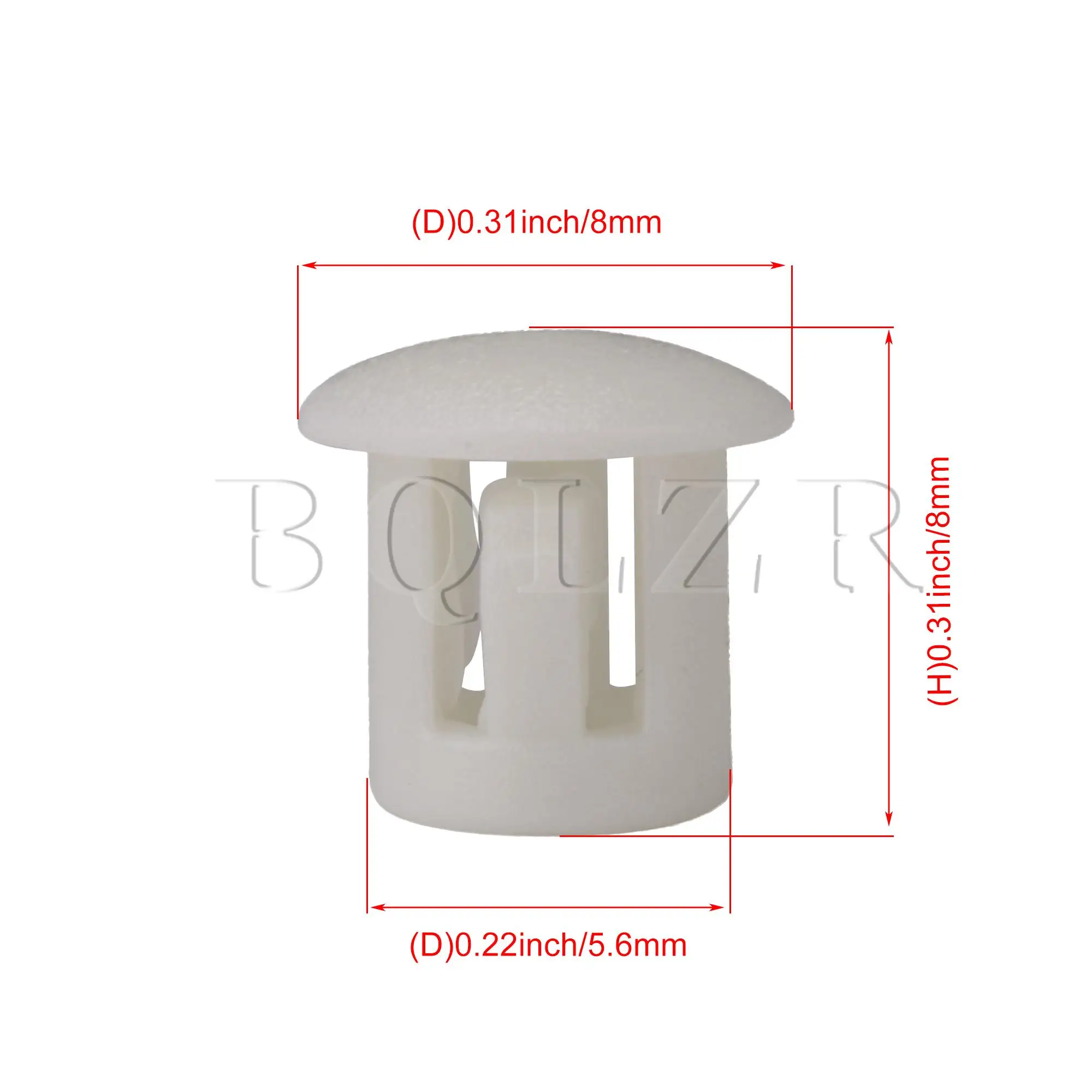 

BQLZR 250pcs 6mm White Nylon Plastic Flush Type Hole Plugs GN-6 for Furniture