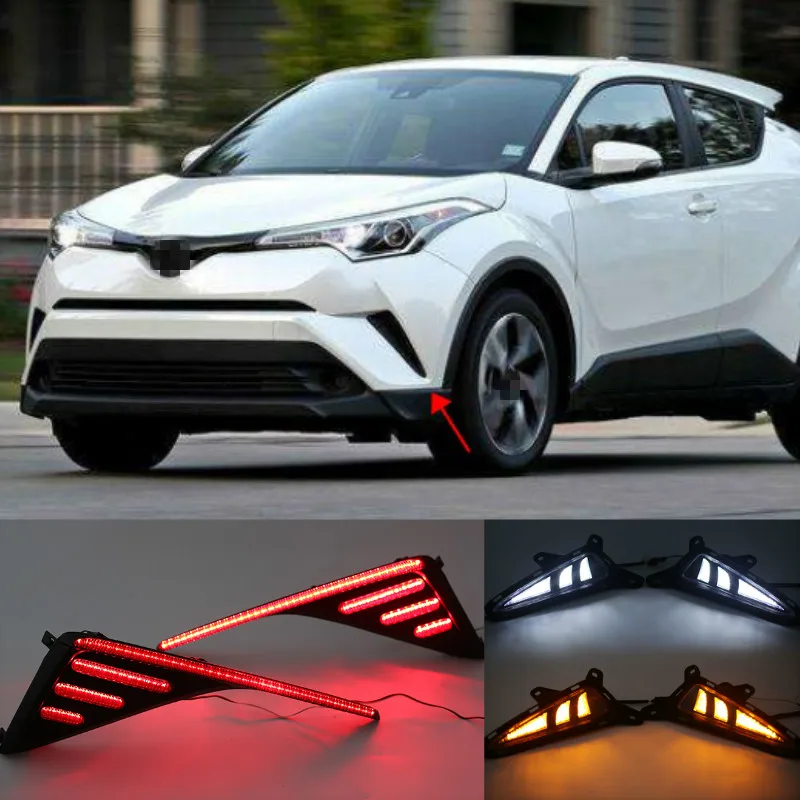 1 комплект светодиодный дневные ходовые огни для Toyota C-HR ЧР 2016 2017 2018 2019 светильник