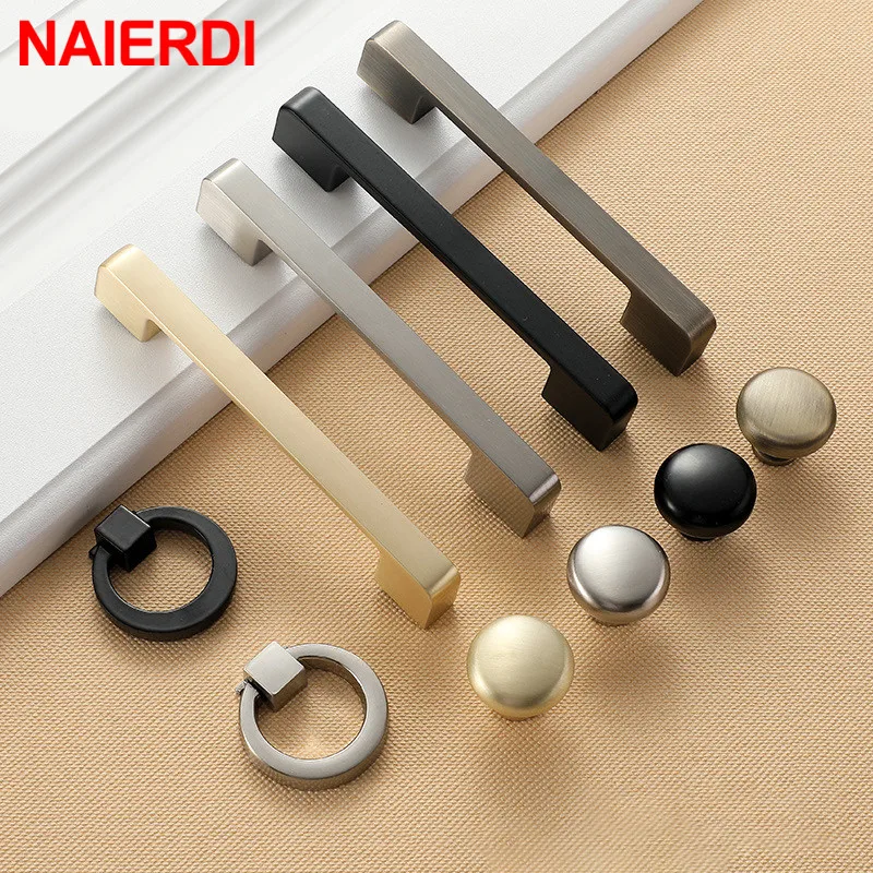 NAIERDI ручки шкафа из цинкового сплава кухонная ручка шкаф дверные для выдвижных