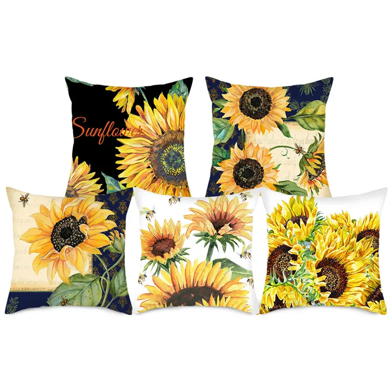 Fuwatacchi воздушный большой петух наволочка Подсолнух Чехол на подушку с принтом