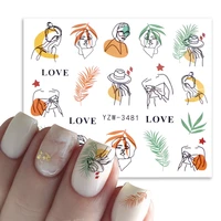 1 pcs spring nail watermark decals flower leaf tree green pattern sliders nail art decoration water tattoos sticker tips 2021