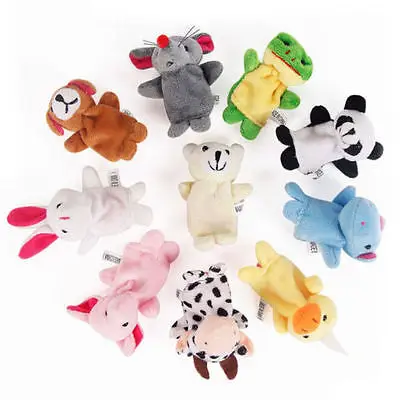 

10Pcs Velvet Farm Animal Finger Puppets Toys Baby Learn Story Party Bag Filler