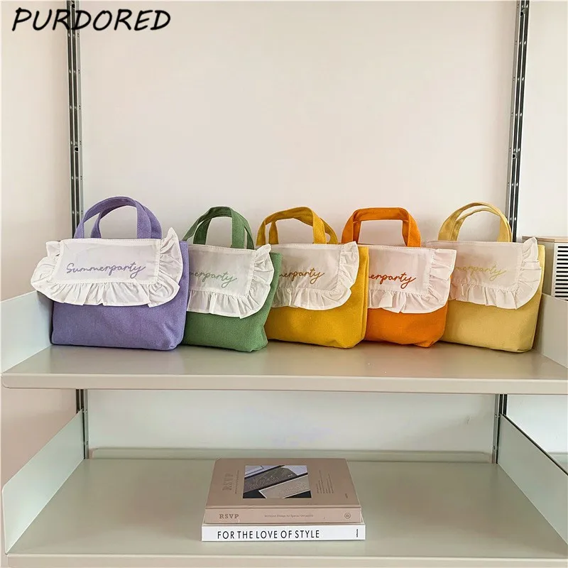 

PURDORED 1 шт. мини-сумка конфетных цветов для женщин маленькая сумка для покупок в Корейском стиле для девочек Новая многоразовая сумка для хра...