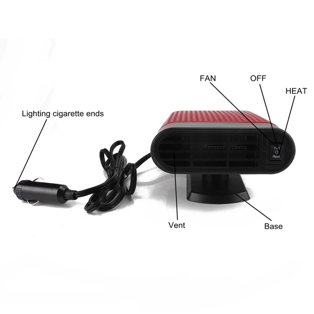

2pcs A2520 Winter Car Vehicle 12V Defroster Heater Portable Car Heater Warmer Snow Defogger Anti-fog Safe Driving Cleaner