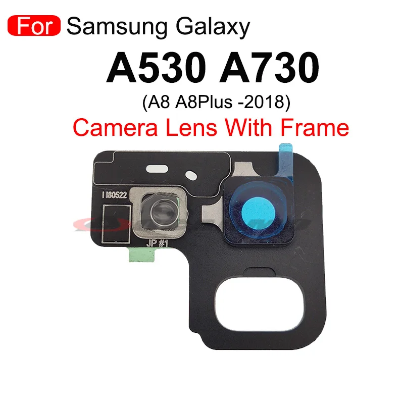 Объектив задней камеры с наклейкой для Samsung Galaxy A8 Plus 2018 A530 A730 стеклянная крышка