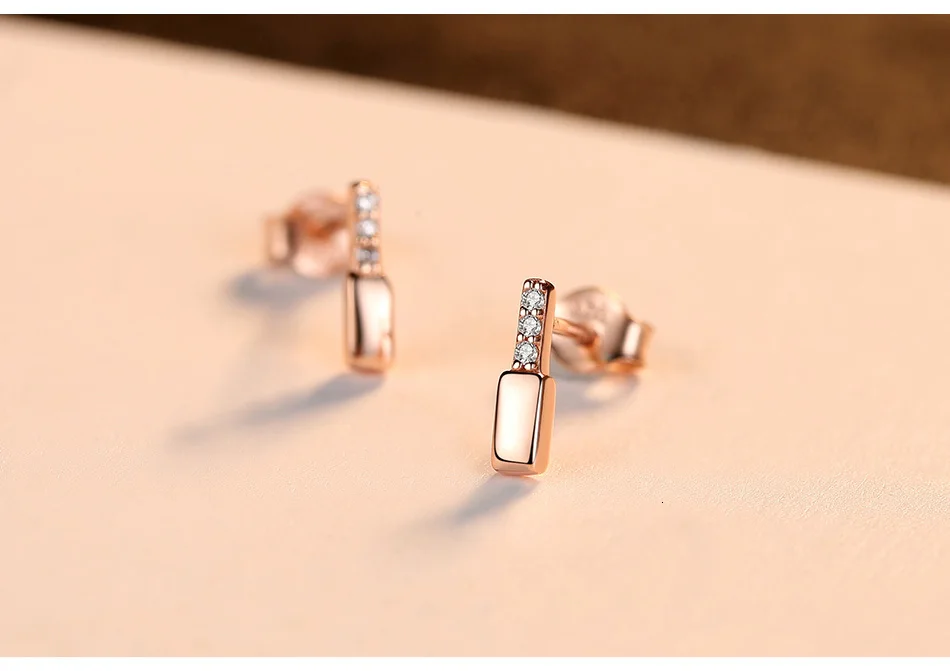 CZCITY Brand New 925 Sterling Silver Geometric Stud Earrings for Women Minimalist Party Christmas Fine Jewelry Brincos Gift