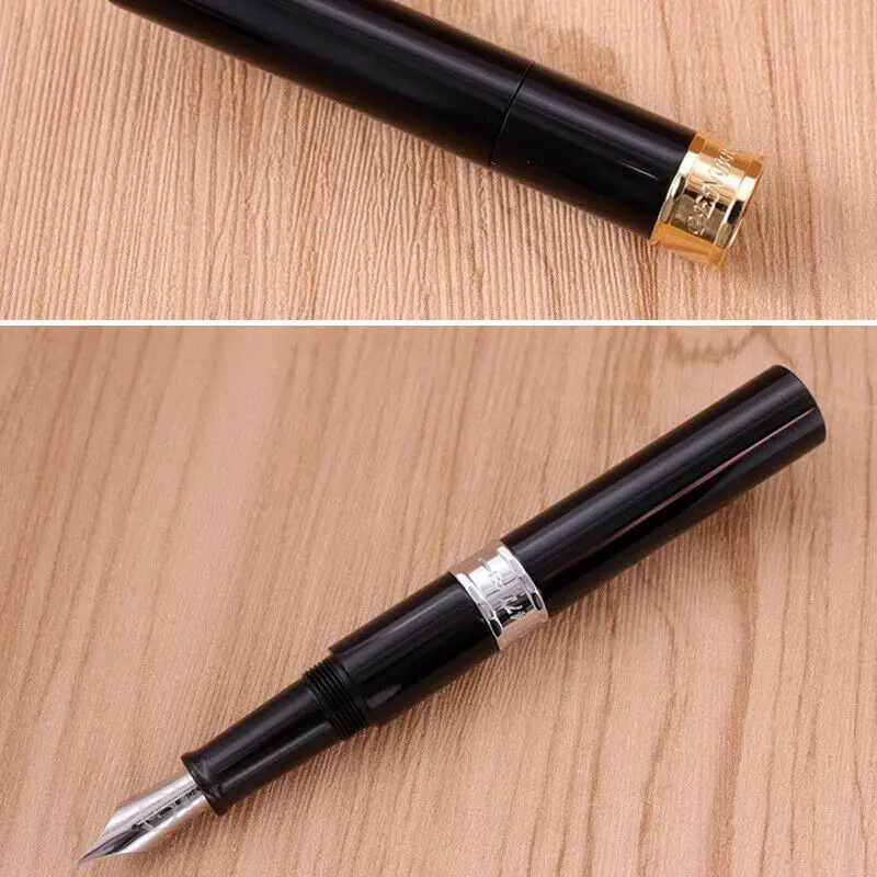 PENBBS 471 акриловая смола короткая черная авторучка гладкая M/F 0 5 мм перо ручки для