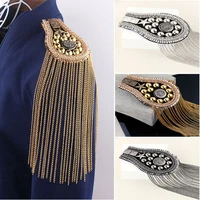one piece breastpin tassels shoulder board mark knot epaulet metal patches badges applique for clothing or 2594
