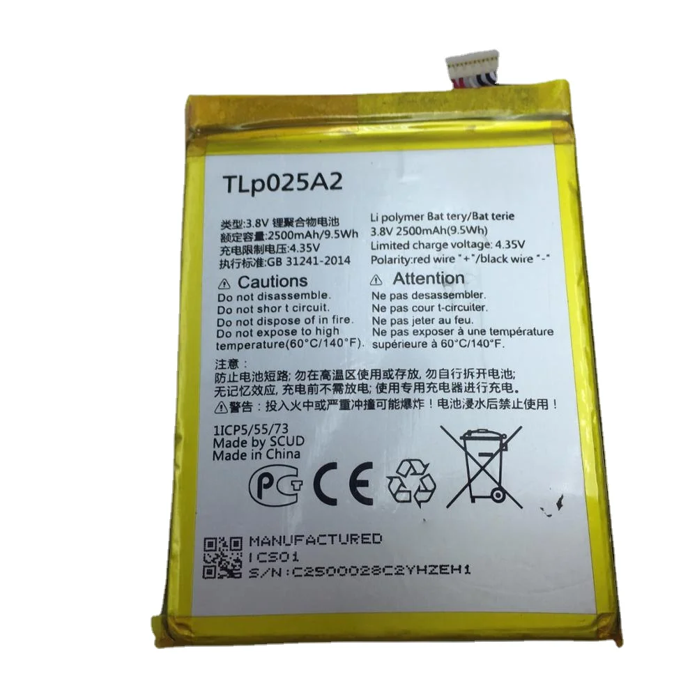 

TLp025A2 2500mAh Battery For Alcatel One Touch Onetouch POP C9 Dual 7047D Idol X Plus OT 6043D 8000D 8008D TCL S960