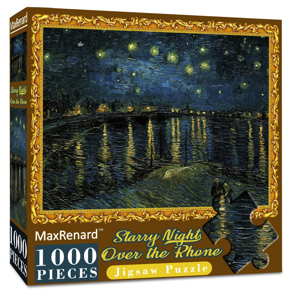 

Jigsaw Puzzle 1000 Piece Van Gogh Starry Night Over the Rhone for Adults Intellectual Games MaxRenard Unique Christmas Gift