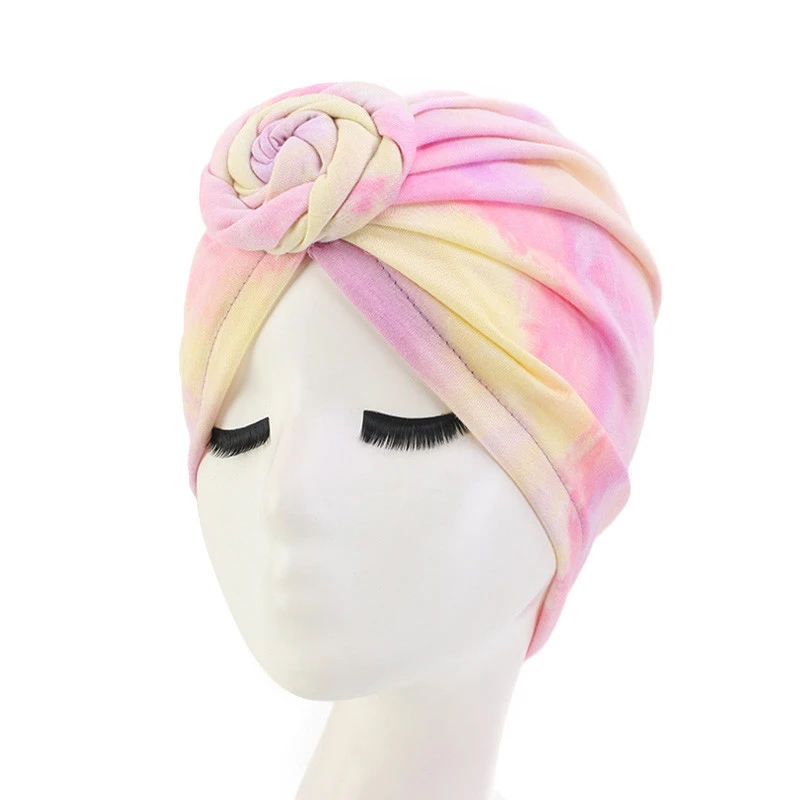 15pcs Women Stretchy Flower Turban African Style Cotton Knotted Peas Pre-Tied Hat Makeup Cap | Красота и здоровье