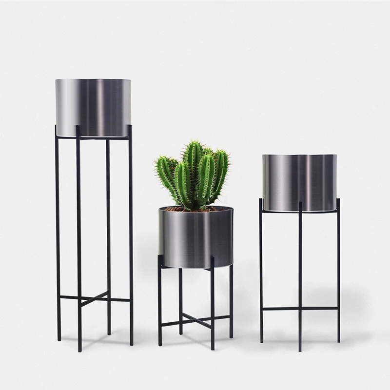 Креативные Круглые золотистые железные цветочные горшки в скандинавском стиле