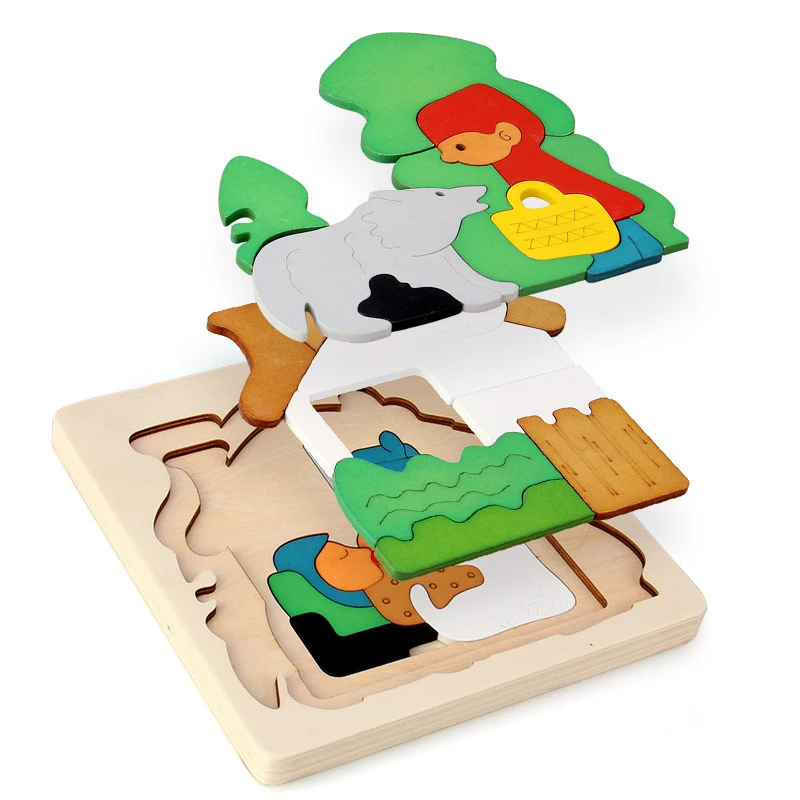 Пазлы детские деревянные многослойные для раннего обучения | Игрушки и хобби