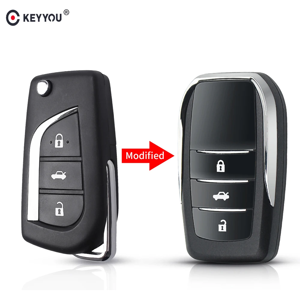KEYYOU 3 кнопочный раскладной чехол с дистанционным управлением для Toyota Levin Camry Reiz