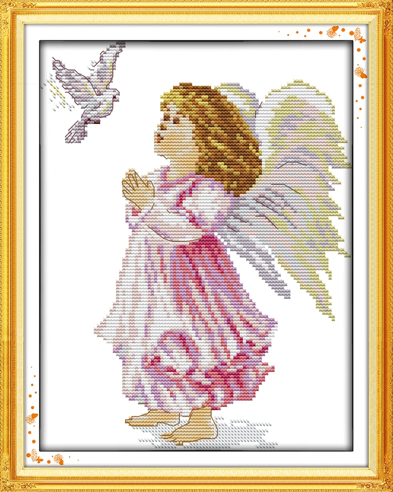 

The angel of peace (2) cross stitch kit 11ct count print canvas hand sew cross-stitching embroidery DIY handmade needlework