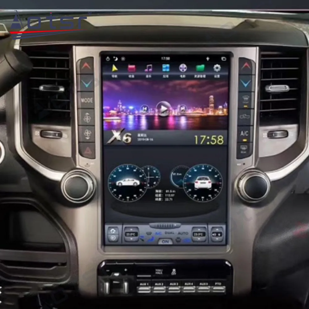 Android 9 0 Автомобильный мультимедийный dvd-плеер для Dodge RAM 1500 радио 2018 - 2020 PX6 4G + 64GB HD