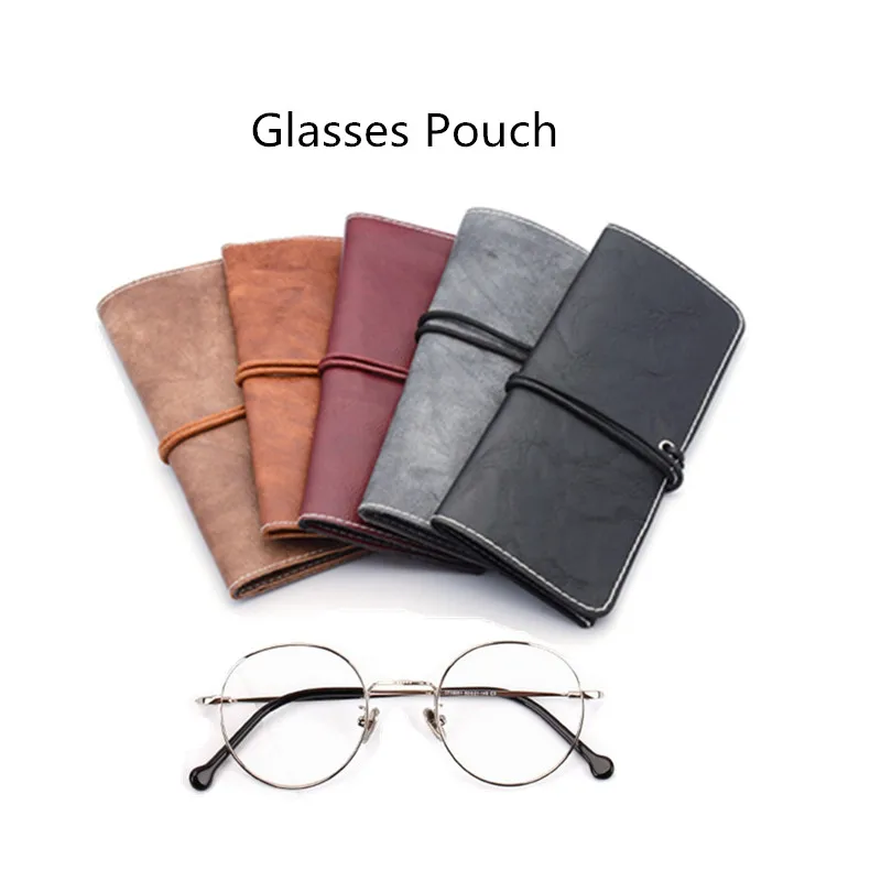 

Retro Handmade Leather Sunglasses Case Bandage Reading Eyeglasses Box Storage Glasses Pouch Bag Accessories Eyewear Container