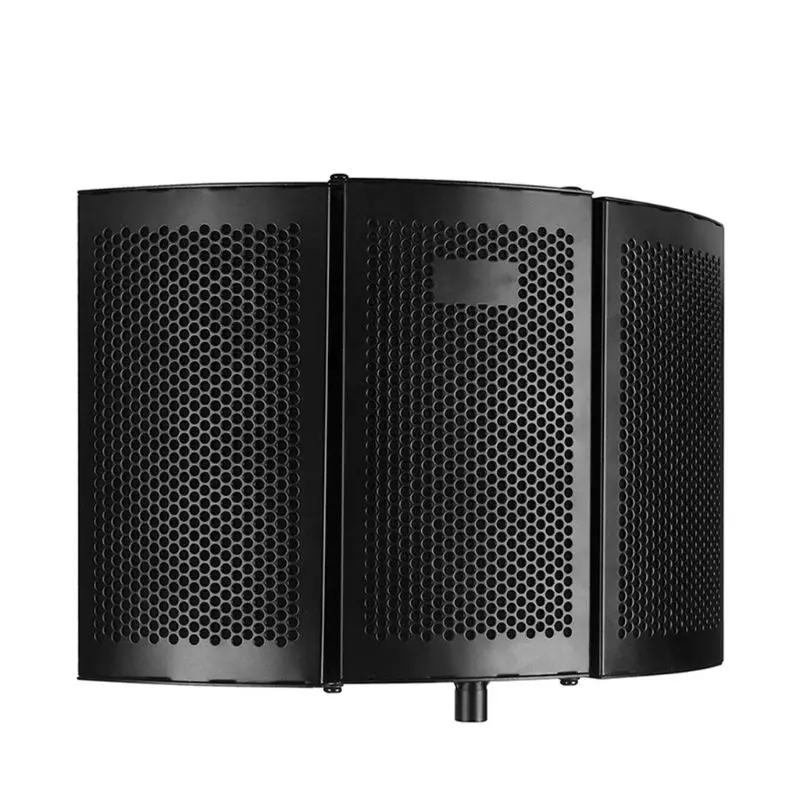 

Black Foldable Microphone Isolation Shield, Adjustable Recording