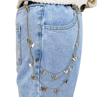 butterfly waist chain punk street style belt pants chain pendant multi layer hiphop hook trousers jeans keychain pendant jewelry