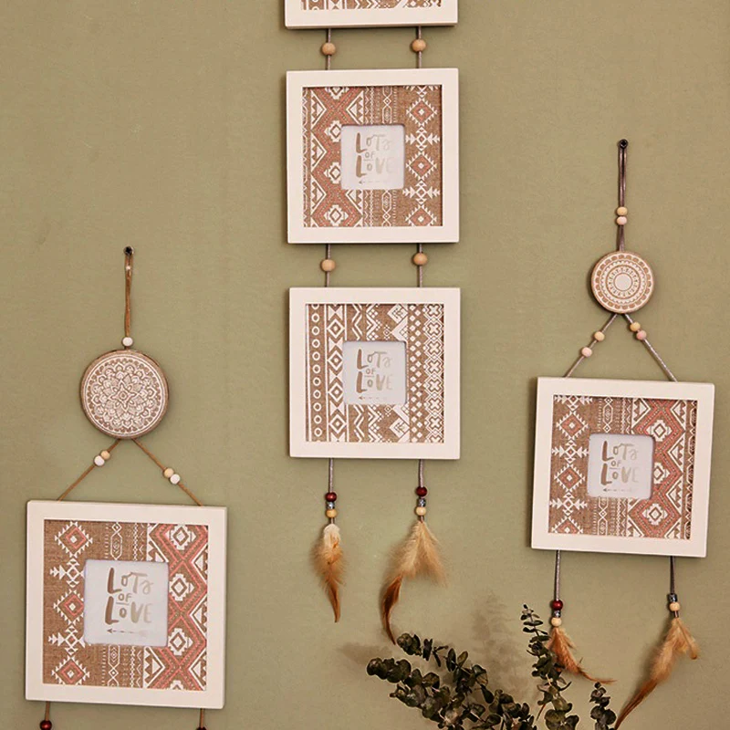 

Wall Hanging Photo Frame Wooden Hanging Decor Crafts Modern Picture Frames Art Wall Home Decoration Ornaments Framed Wall Art