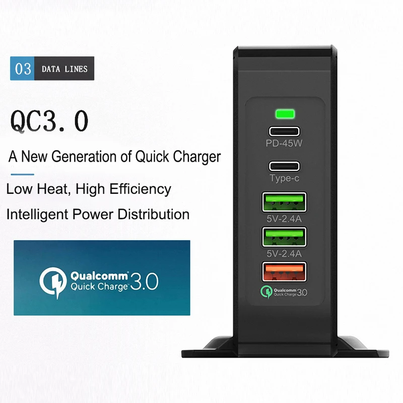 USB быстрое зарядное устройство 75 Вт PD Type C 45 для MacBook Xiaomi ASUS ноутбука быстрой