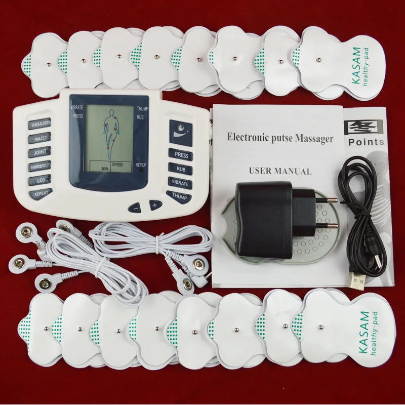 TENS Unit Machine Muscle Stimulator EMS Body Acupuncture Slimming Massager 16 Pads Digital Therapy for Back Neck Health Care