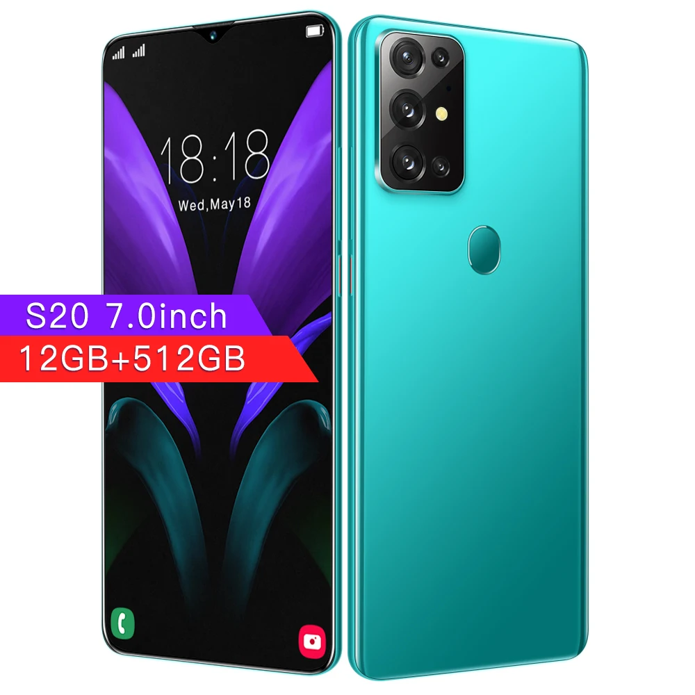 

Global Version Phone S20 Best Selling Android 10 system 4800mAh 10 Core 12GB 512GB Large memory 7.0 Inch Unlocked smartphone