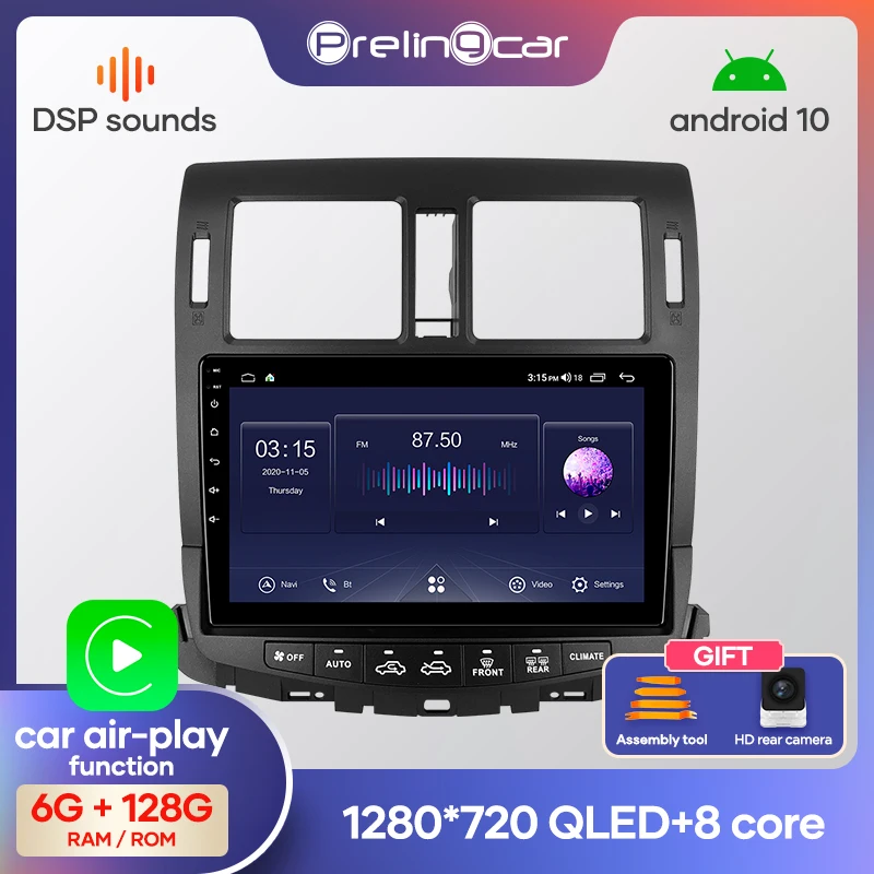 

Автомобильная система prelingcar Android 10,0, IPS сенсорный экран, стерео для Toyota crown 2013 года, плеер, стерео DSP