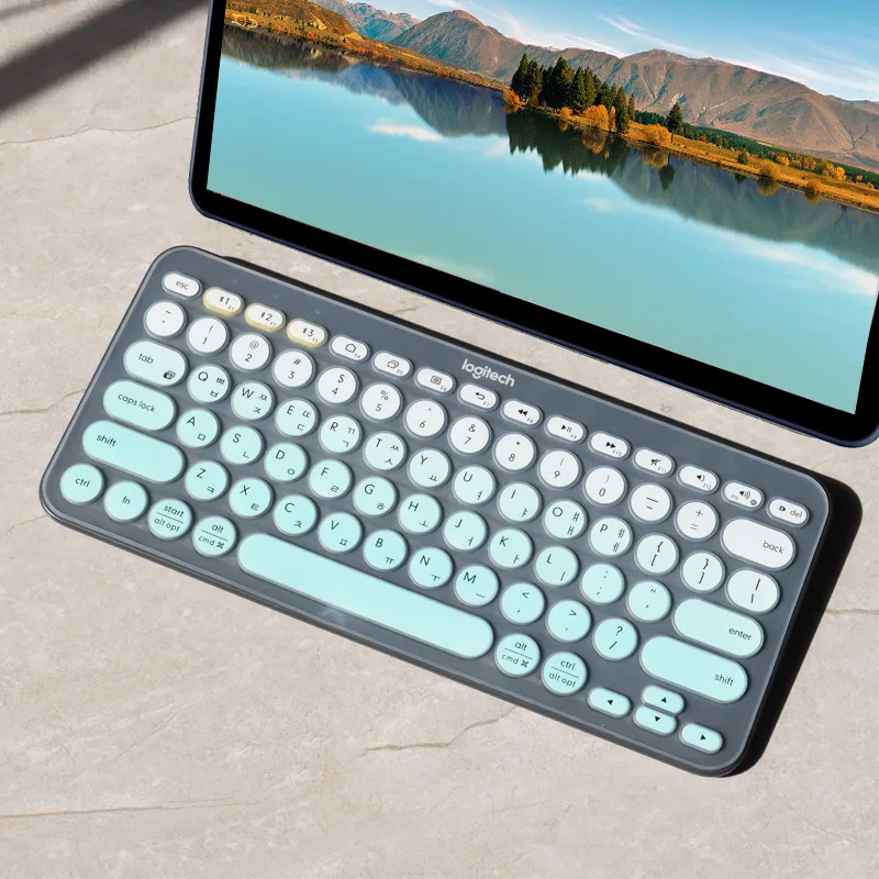 Чехол с беспроводной клавиатурой для Logitech K380 цветной мягкий силиконовый тонкий