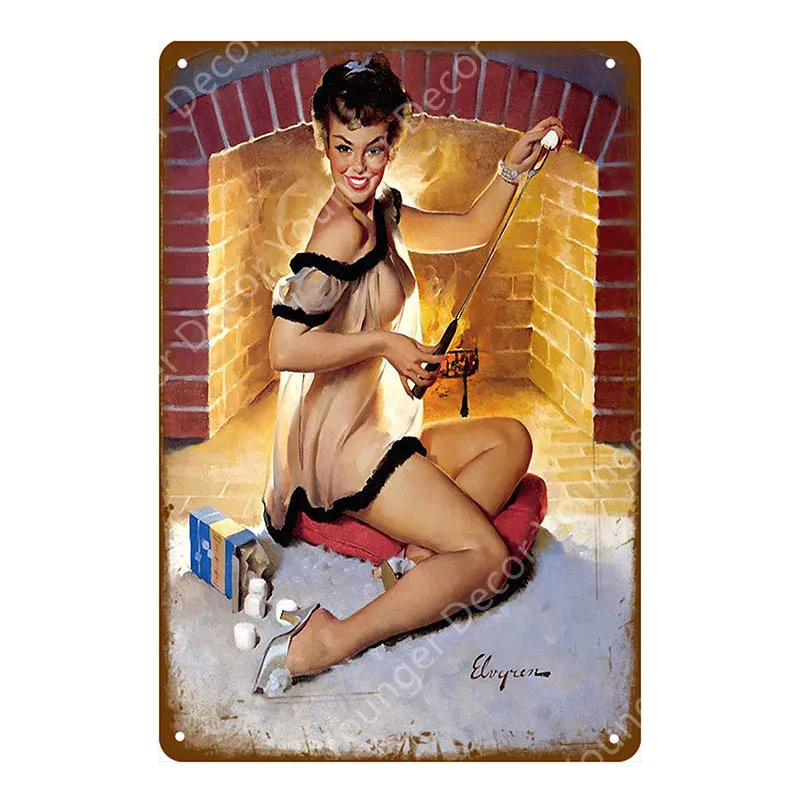 Американская Соблазнительная девушка леди жестяная вывеска Спальня украшение для ванной комнаты паб кафе бар вечерние клуб Винтаж Плакат Металл живопись YI-051 - Цвет: YD3109EI