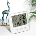 Электронные настенные часы, цифровые настольные часы с цифровым термометром, гигрометром, влажностью и температурой в помещении