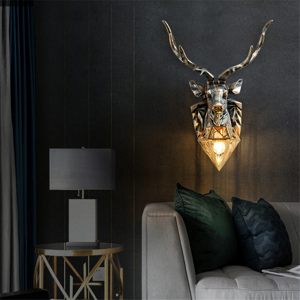 

Modern Retro Deer Wall Lamp Nordic Decoration Antlers Wall Light Living Room Bedroom Bedside Lamp Indoor Lights Home Luminaire