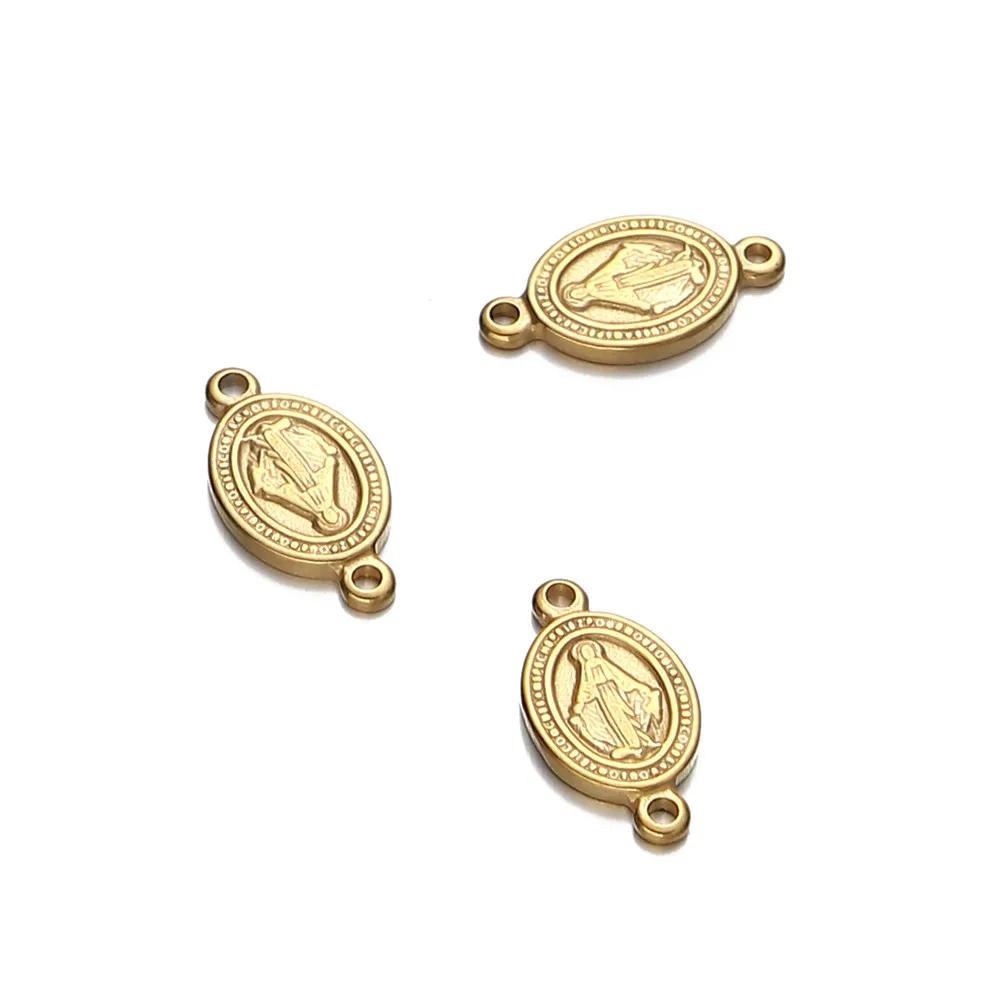 

Овальные Подвески «Иисус» из нержавеющей стали с двойным отверстием, 5 шт./лот, аксессуары для изготовления ювелирных изделий «сделай сам», ...