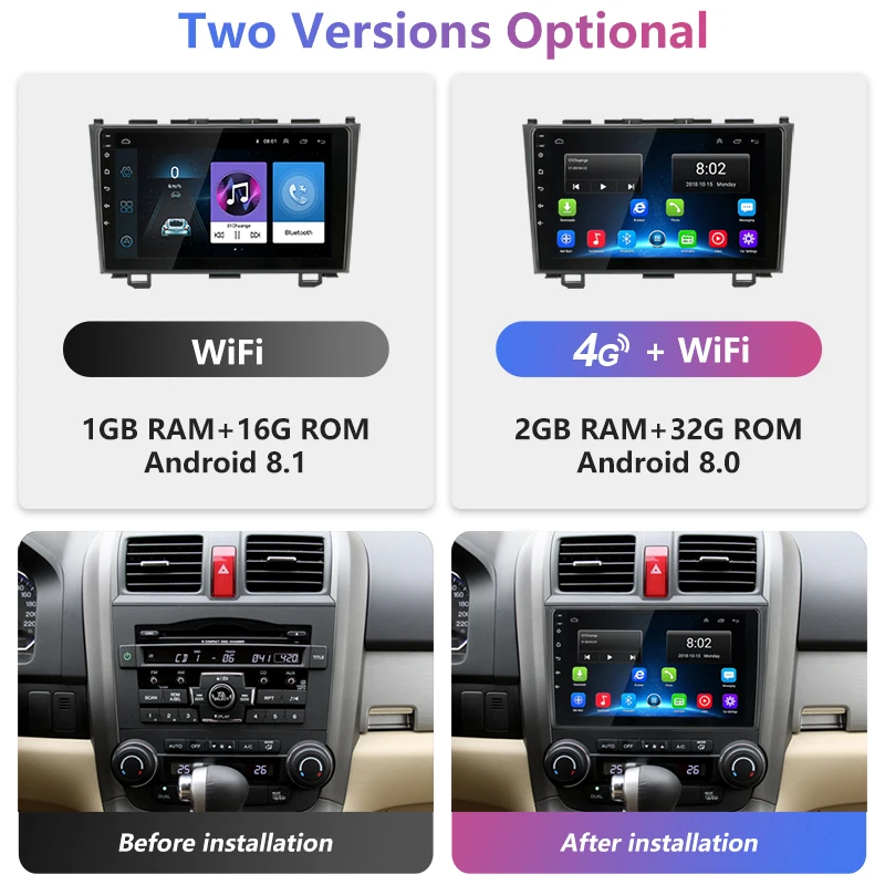 Jansite " Car Android радио для Хонда сrv CR-V 2007 2008 2009 2010 2011 мультимедийный проигрыватель навигации gps 4G WI-FI ips экран