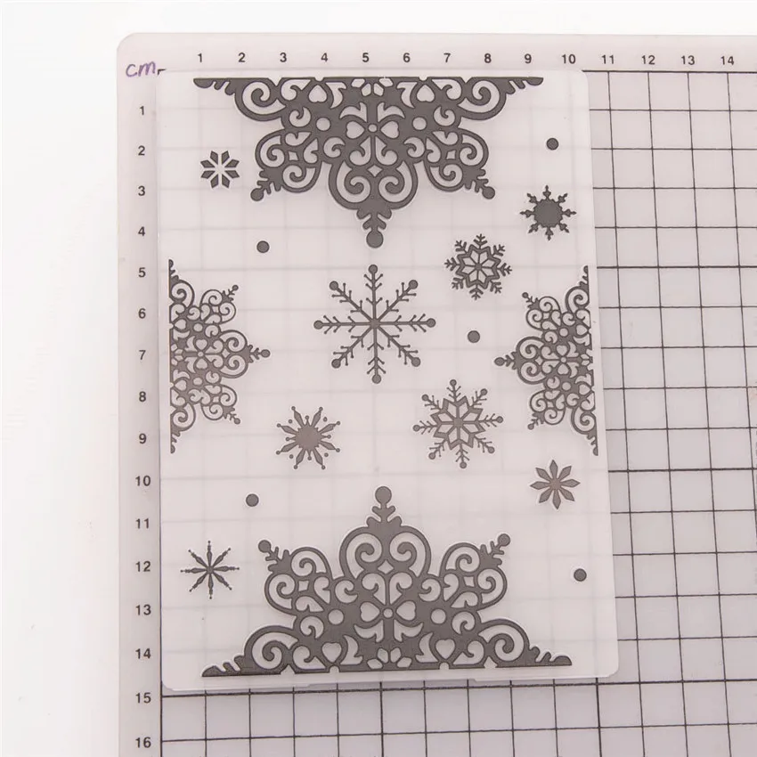 Снег гипюр бумажной папки для тиснения Пластик Скрапбукинг DIY шаблон Fondant