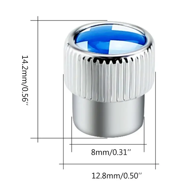 

4pcs Universal Car Tire Valve Stem Caps Flag Decal Tire Wheel Rim Dust Cover