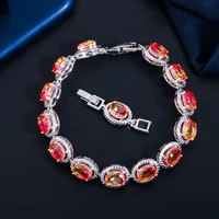 fashion luxury 925 silver aaa color zircon bracelet engagement wedding party gift jewelry wholesale