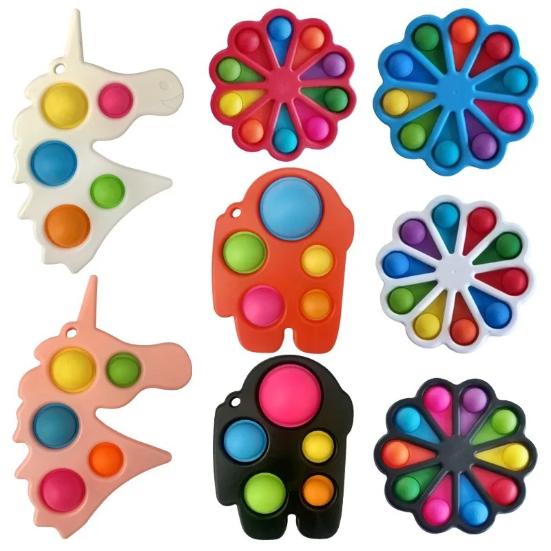 

100pcs/lot Pop Squeeze Push Bubble Sensory Toys Fidget Toys Stress Reliever Toys Anti-stress Toy For Autism