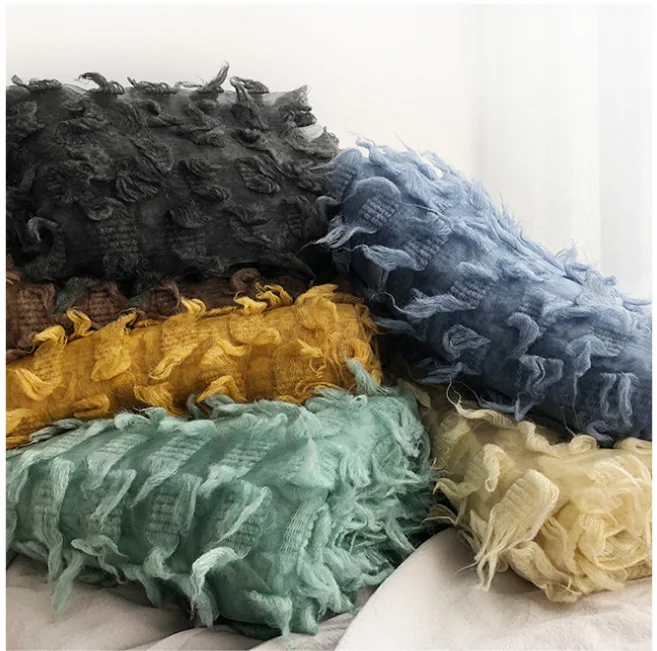 

Kasure New Fashion Flower Fringe Scarf For Women Girls Solid Color Soft Cotton Scarves For Ladies Neckerchief Shawl Wrap