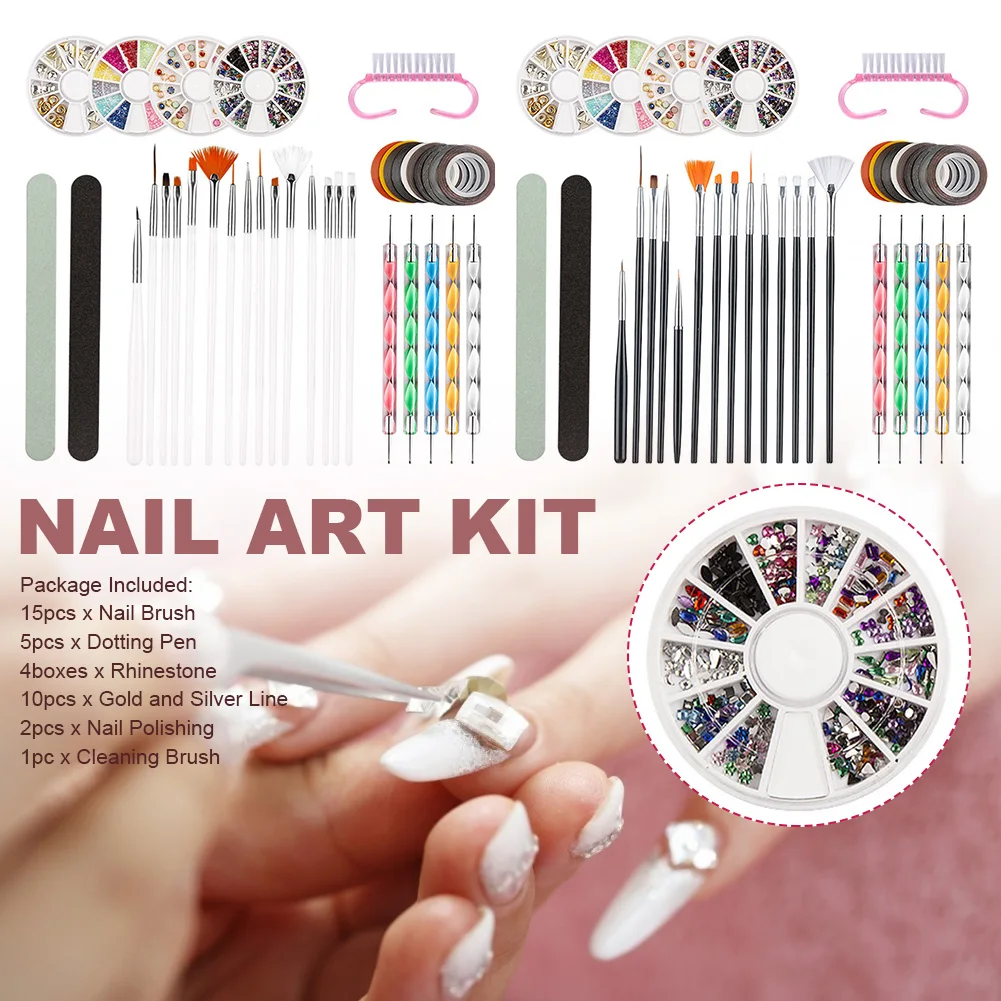 

Line Drawing Professional Nail Art Kit DIY Manicure Home Salon For Beginners Portable Fashion Different Size Dotting Pen