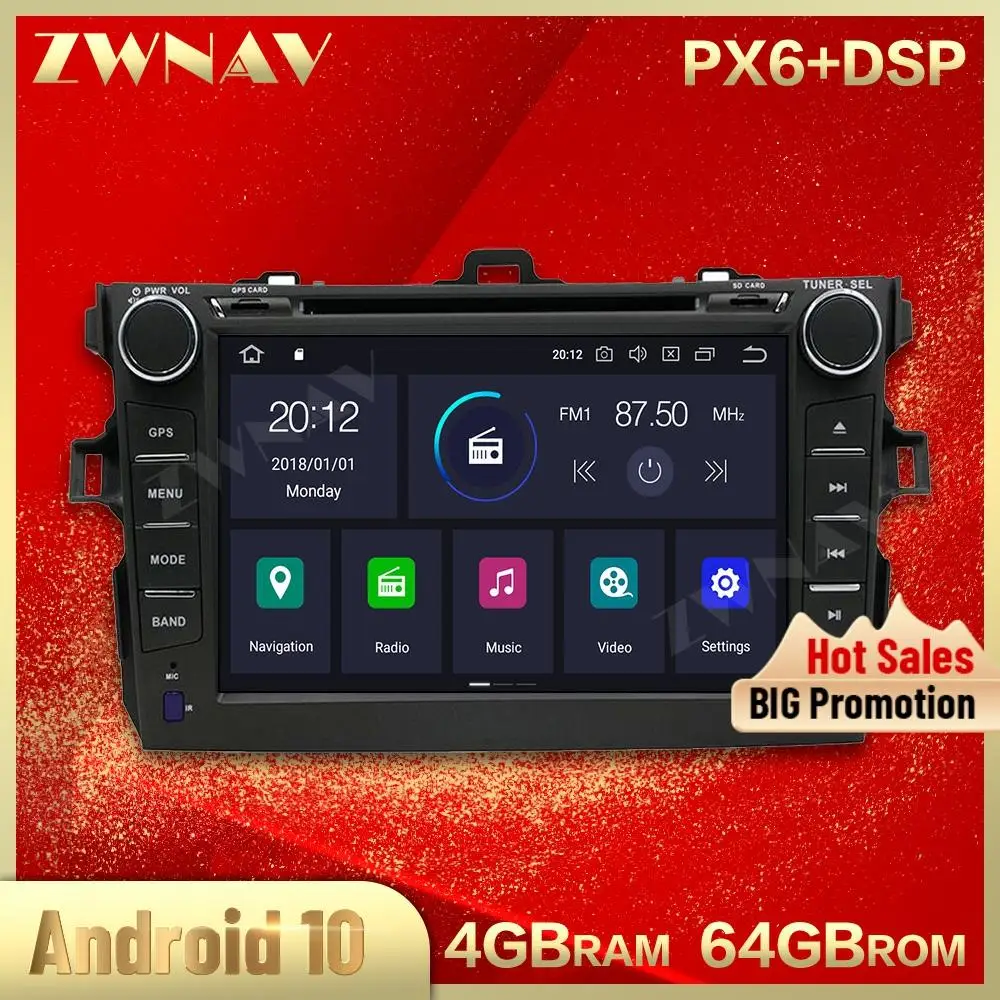 

Carplay для 2007 2008 2009 2010 2011 2012 Toyota Corolla Android мультимедийный плеер GPS навигация аудио Радио стерео экран головное устройство