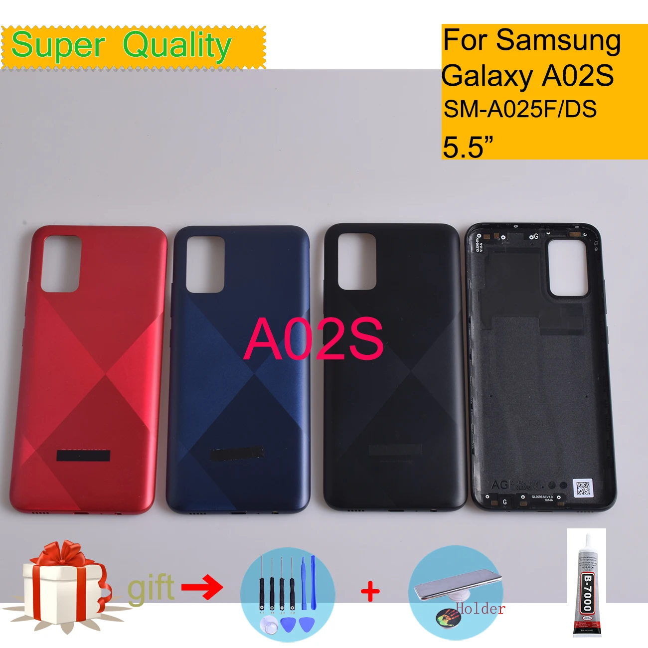 For Samsung Galaxy A02S A025M A025F/DS A025G/DS Housing Back Cover Case Rear Battery Door Chassis Housing Replacement back housing for iphone 5 5s back battery cover housing case for iphone se middle chassis body replacement camera lens imei