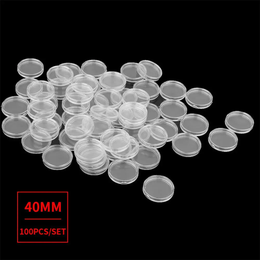 40mm 100 шт. маленькие круглые коллекция монет Коробки 25/27/30 мм памятная монета защиты Коробки круглый Дисплей капсулы Коллекция подарков - Цвет: 40mm