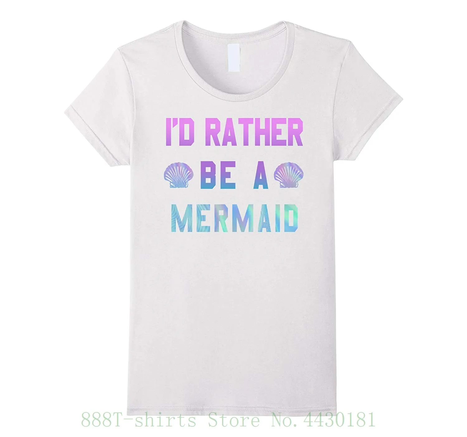 Женская футболка с голографическим эффектом Я бы предпочитал быть русалкой