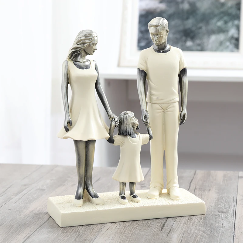 style 5 Ретро Ностальгический happy family украшения семья из трех человек для свадьбы, годовщины, дня рождения подарок жене статуя Семья украшения из смолы - Цвет: style 5