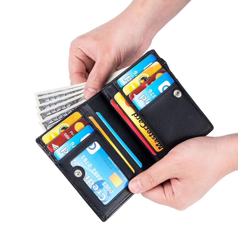 

Мужской деловой бумажник с отделением для кредитных карт, клатч двойного сложения, кошелек с карманом для монет на молнии