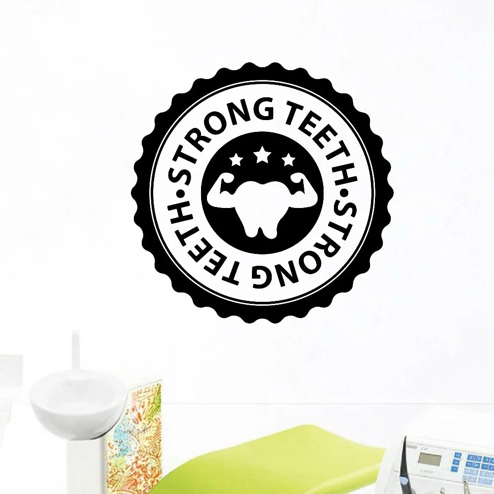 

Strong Teeth Wall Decal Dental Art Decorative Stomatology Vinyl Wall Sticker Home Decoration Accessories For Bathroom Z520