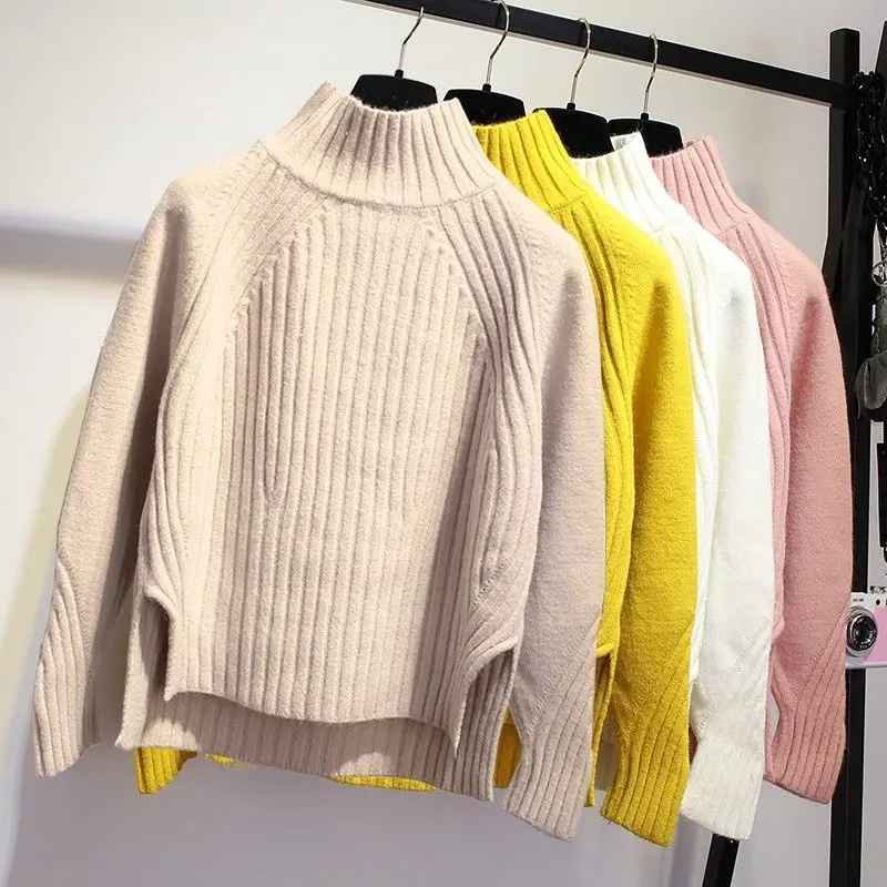 

Женские Свитера Топ свитеры для девочек зимний свитер Свободная кофта с круглым вырезом для женщин Femme Chandails Потяните Hiver