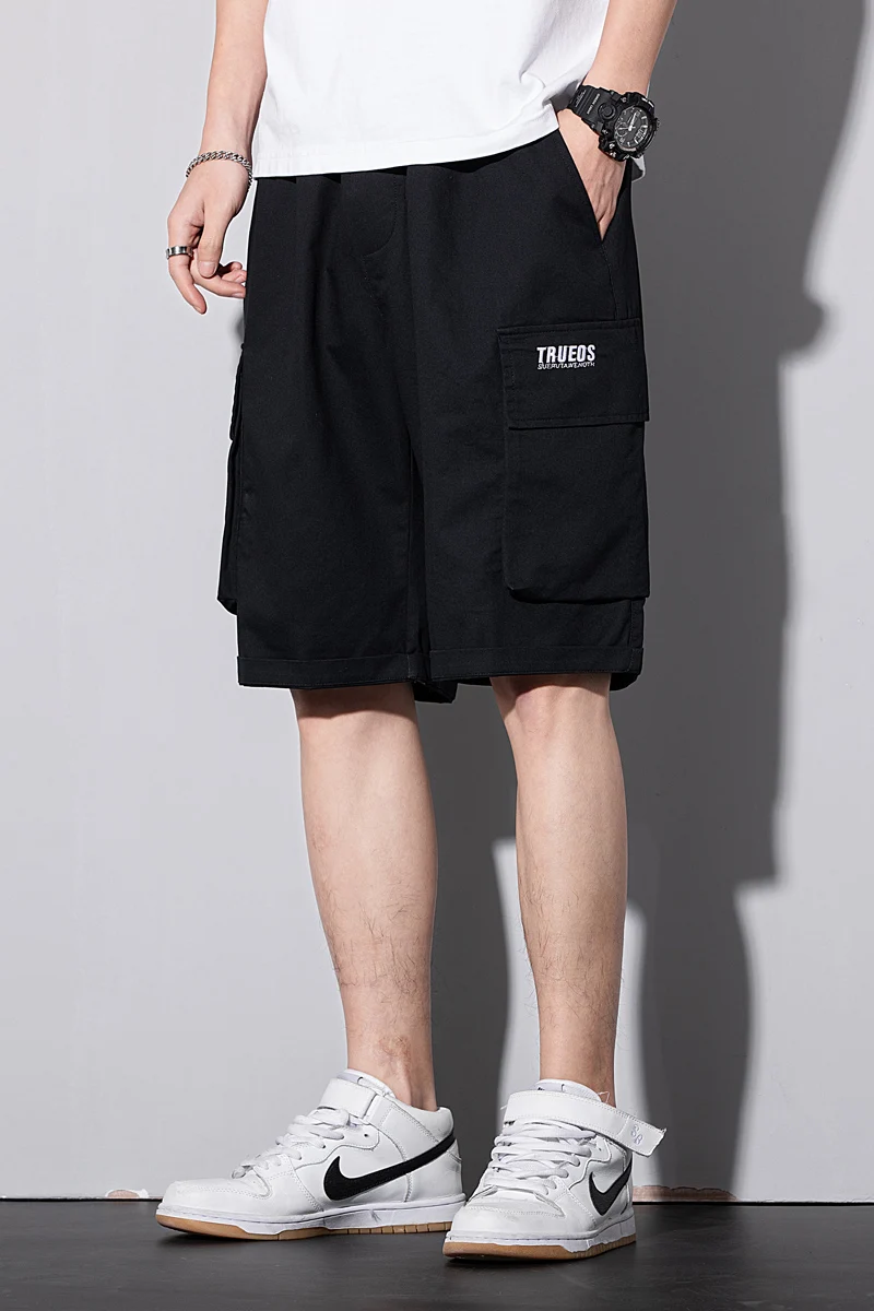 

Summer Men Elastic Waist Loose Casual Wide Leg Shorts Streetwear HipHop Harem Short Pants Male Plus Size Cargo Shorts Sweatpants